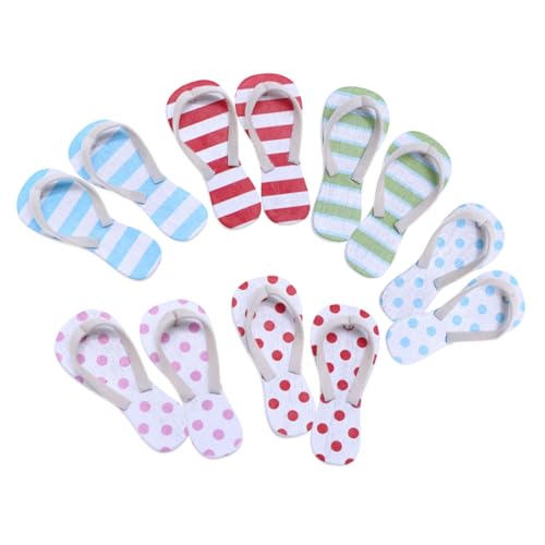 UKCOCO 6Paare Strandpantoffeln für Puppenhauszubehör Mini Slipper Dekoration für Sommer Szenen Kreative Fotorequisiten und Mikro Landschaftsornamenten UKCOCO 6Paare Strandpantoffeln für Puppenhauszubehör Mini Slipper Dekoration für Sommer Szenen Kreative Fotorequisiten und Mikro Landschaftsornamenten von UKCOCO
