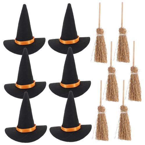 UKCOCO 6Satz Mini Hexenhut mit Besen Halloween Dekorationsset aus Kleine Hüte für DIY Bastelprojekte für Halloween Partys und Cosplay Teilig Hüte Besen UKCOCO 6Satz Mini Hexenhut mit Besen Halloween Dekorationsset aus Kleine Hüte für DIY Bastelprojekte für Halloween Partys und Cosplay Teilig Hüte Besen von UKCOCO