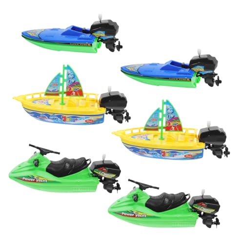 UKCOCO 6Stücke Badespielzeug Boote aus Kunststoff Segelboote Schnellboote und Motorboote für Sicheres Langlebiges und Vielseitiges für Badewanne und Pool von UKCOCO