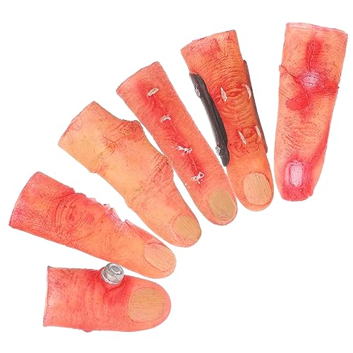 UKCOCO 6Stücke Blutige Finger Halloween Deko Realistische Finger Requisiten aus für Gruselige Partys Spukhäuser für Badezimmer Veranstaltungen von UKCOCO