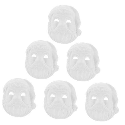 UKCOCO 6Stücke DIY Weihnachtsmann Masken aus Blank Masken zum Bemalen für Cosplay Partys und Kreative Bastelprojekte Leicht und Bequem von UKCOCO