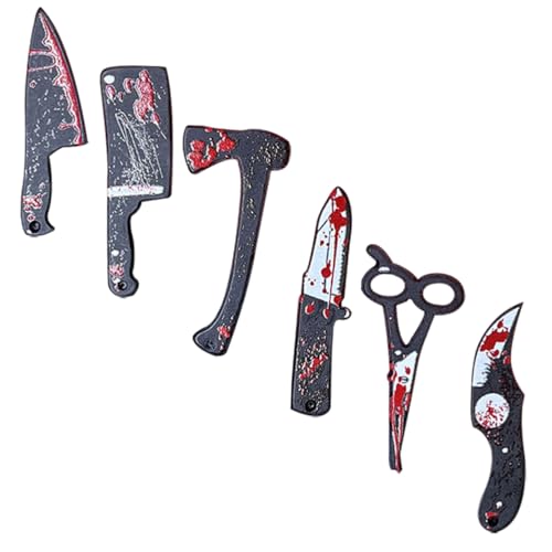 UKCOCO 6Stücke Halloween Ornamente Mikrolandschaft Dekorationsset Blutige Cutter Scheren Requisiten für Halloween Partys DIY Halloween Dekorationen UKCOCO 6Stücke Halloween Ornamente Mikrolandschaft Dekorationsset Blutige Cutter Scheren Requisiten für Halloween Partys DIY Halloween Dekorationen von UKCOCO