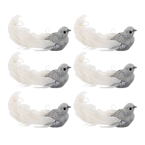 UKCOCO 6Stücke Kunstvögel mit Glitterpulver Realistische Dekorative Vogelfiguren für Gartenlandschaft und Innendekoration Clip Schaumvögel für Kreative Dekoideen UKCOCO 6Stücke Kunstvögel mit Glitterpulver Realistische Dekorative Vogelfiguren für Gartenlandschaft und Innendekoration Clip Schaumvögel für Kreative Dekoideen von UKCOCO