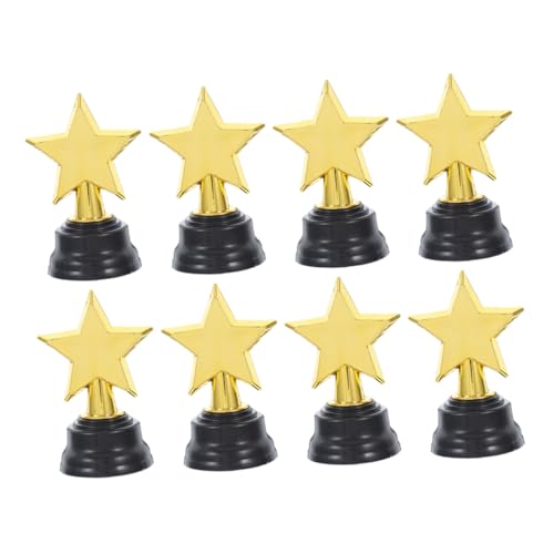 UKCOCO 8 Stück Fünfzackige Sterntrophäe Mini Trophäe Basketballtrophäen Trophäenpreis Kleine Trophäe Kinderpreis Trophäenpreis Trophäen Kinderspielzeugtrophäe Sportturnierpreis Goldener von UKCOCO