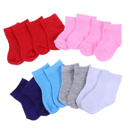 UKCOCO 8Paare Puppensocken Minisocken für Puppen Spielhausspielzeug für Kreative Bastelprojekte mit Kindern Fördert die Bindung von UKCOCO