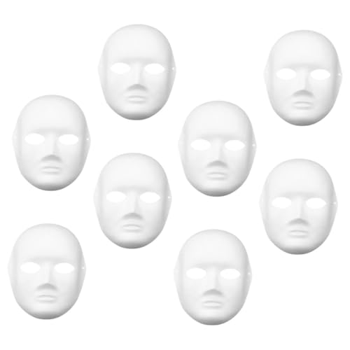 UKCOCO 8Stücke DIY Leere Kostümmasken Bemalbare Weiße Gesichtsmaske für Halloween Partys Kreative Bastelprojekte Fördert die Fantasie Kreativität von UKCOCO