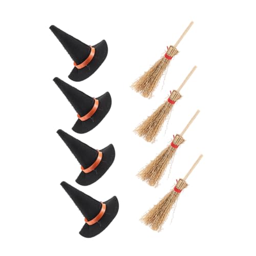 UKCOCO 8Stücke Hexenhüte und Besen für Puppenhaus Dekoration Halloween Bastelset für Mini Wohndekoration und DIY Projekte Vielseitig Einsetzbar UKCOCO 8Stücke Hexenhüte und Besen für Puppenhaus Dekoration Halloween Bastelset für Mini Wohndekoration und DIY Projekte Vielseitig Einsetzbar von UKCOCO