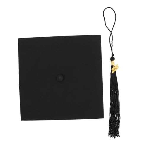 UKCOCO Abschluss Hut mit Quaste und Anhänger Schwarze Graduationsmütze für Hochschul und Schulabschlüsse Vielseitig Einsetzbar und Unvergessliches Erinnerungsstück für Absolventen von UKCOCO