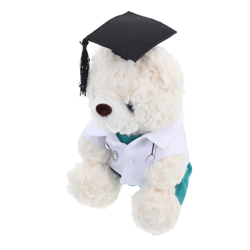 UKCOCO Bärenpuppe Abschluss Kuscheltier Absolvent Bär Arzt Kuscheltier Arztbär Kuscheltier Abschlussspielzeug Mini Abschlussbär Für Blumenstrauß Grad Puppe Plüsch von UKCOCO