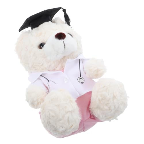 UKCOCO Bärenpuppe Abschlussbär Arzt Kuscheltier Abschlussspielzeug Abschluss Kuscheltier Bär Abschlusstierpuppe Bärenpuppe Abschlusssaison Abschlusskappe Pp Baumwolle von UKCOCO