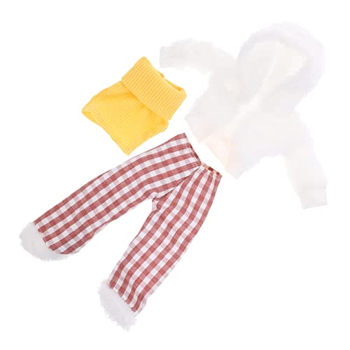 UKCOCO Delikates Puppenkleid Wiederverwendbare Puppenkleidung mit Karohosen Design Kompakter Puppenrock für Mädchen Zubehör für Puppenhaus Spiel und Eltern Junge Mädchen Übung von UKCOCO