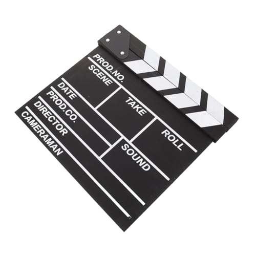 UKCOCO Feldplattenplattenspielzeuge Regisseure Klapperbretter Filmdekor Filmrequisiten für Film Filmwerkzeug Holzfolienschindeln Kamera-Theater-Party-Dekoration Filmbanner hölzern Schwarz von UKCOCO