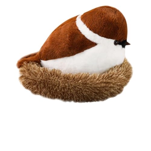 UKCOCO Flauschiges Spatz Plüschtier Niedliches Vogel Kuscheltier für Kinderzimmer Dekoration Weiches Tierspielzeug für Zuhause für Vogel Braunes von UKCOCO