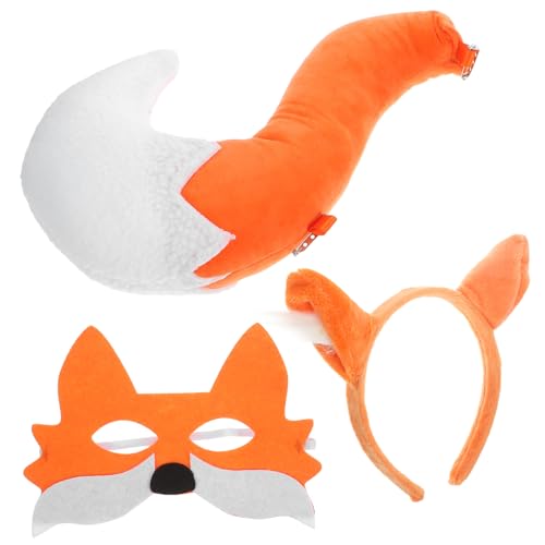 UKCOCO Fox Mask Tail Set Cosplay Kostüm Teiliges Fuchs Tierkostüm Zubehör mit Maske Haarreif und für Halloween Karneval Fasching UKCOCO Fox Mask Tail Set Cosplay Kostüm Teiliges Fuchs Tierkostüm Zubehör mit Maske Haarreif und für Halloween Karneval Fasching von UKCOCO