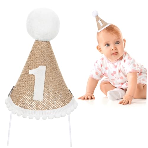 UKCOCO Geburtstags Hut aus Leinen Partyhut für Fotorequisiten und Partygeschenke für Ersten Geburtstag und Babyfeiern UKCOCO Geburtstags Hut aus Leinen Partyhut für Fotorequisiten und Partygeschenke für Ersten Geburtstag und Babyfeiern von UKCOCO
