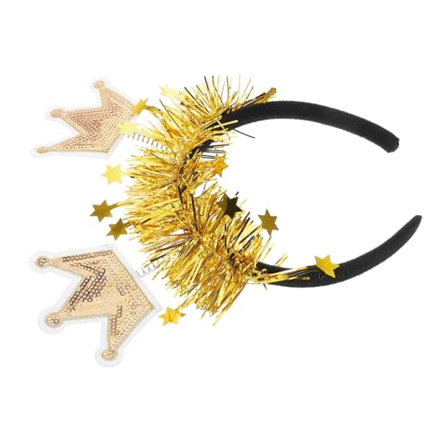 UKCOCO Goldener Kronkopf -hoop Kronen Rosa Stirnband Zum Thema Neujahr Prinzessin Königin Funkeln Haarband Party Haarzubehör Haarbänder Für Das Neue Jahr 2025 Tiaras Festival Stoff von UKCOCO