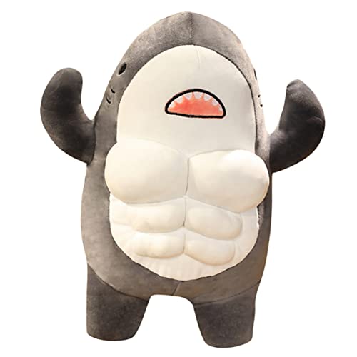 UKCOCO Hai Kuscheltier Muskulöser Hai Perfektes für Kissen für Mädchen Waschbar und Vielseitig Einsetzbar für Schlafzimmer Wohnzimmer und von UKCOCO