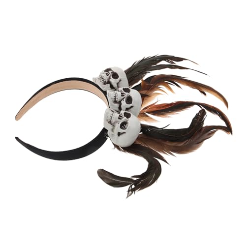 UKCOCO Halloween Kopfschmuck für Gruseliges Federstirnband mit Kreativem Totenkopfdekor Halloween Maskenbälle und Partys Leicht und Angenehm UKCOCO Halloween Kopfschmuck für Gruseliges Federstirnband mit Kreativem Totenkopfdekor Halloween Maskenbälle und Partys Leicht und Angenehm von UKCOCO