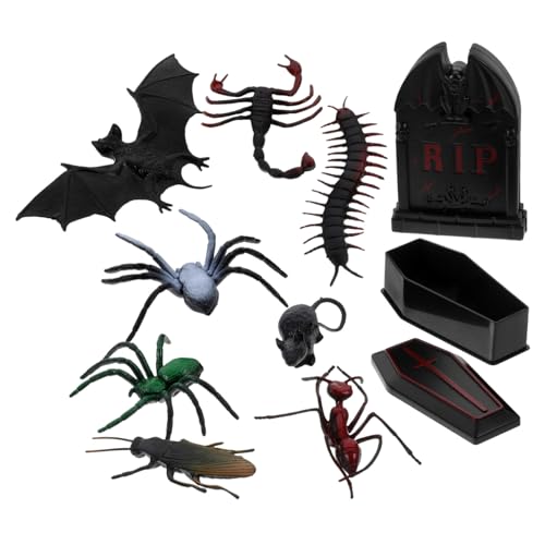 UKCOCO Halloween Miniaturen Teilig Miniatur Grabstein Sarg mit Halloween Tierfiguren Detaillierte Mini Haus Dekoration für Dollhouse und Outdoor Grusel Szenen UKCOCO Halloween Miniaturen Teilig Miniatur Grabstein Sarg mit Halloween Tierfiguren Detaillierte Mini Haus Dekoration für Dollhouse und Outdoor Grusel Szenen von UKCOCO