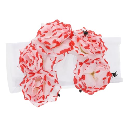 UKCOCO Halloween Schleier mit Kopfbedeckung Blutige Rosen Stirnband für Kostüm Cosplay Hochzeiten Bequem und Auffällig für Halloween Partys und Festliche Anlässe von UKCOCO