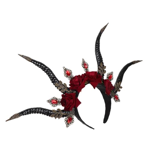 UKCOCO Halloween Stirnband Teufelshörner aus Hochwertigem Kunststoff Dekoratives Gothic Kopfschmuck für Karneval Festival Kostümparty Leicht und Angenehm zu Tragen von UKCOCO