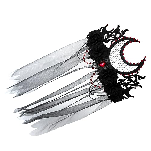 UKCOCO Halloween mit Schleier Eleganter Kopfschmuck für Frauen für Cosplay Mottopartys Verstellbar Komfortabel Verarbeitung für Unvergessliche Auftritte von UKCOCO