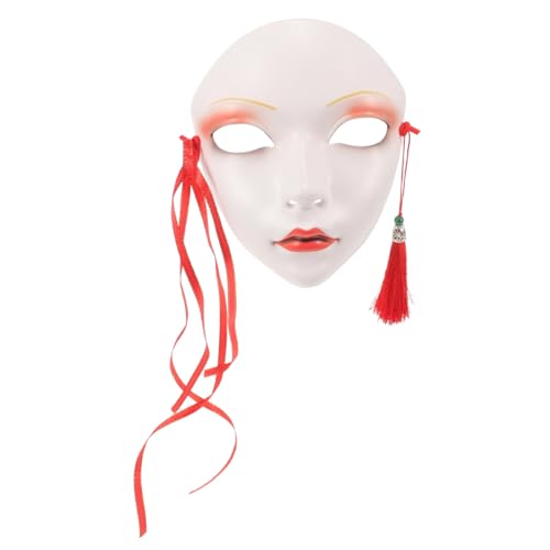 UKCOCO Handbemalte Vollgesichts Karneval Maske für Damen Kunststoff Festival Maske Dekorative Halloween Requisite Vielseitig für Party Bühnenaufführung und Cosplay von UKCOCO
