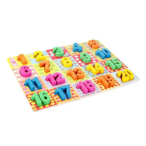 UKCOCO Holzpuzzle Pädagogisches Zahlenpuzzle für Kleinkinder Sicheres Material mit Wasserfarbe Lernspielzeug Kognitiven Fähigkeiten und des Zahlensinns von UKCOCO