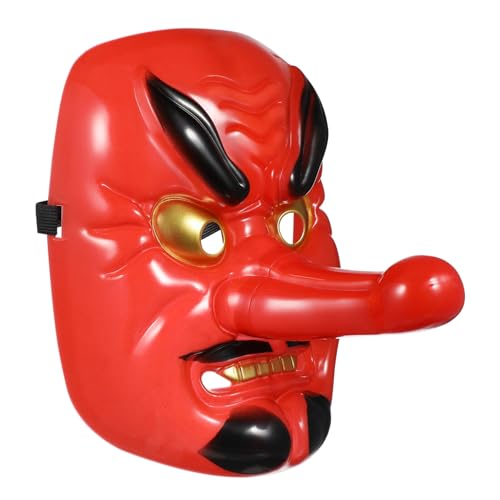 UKCOCO Japanische Tengu Cosplay Maske Elastischem Band Traditionelles Japanisches Drama Requisit Unisex Party Maske für Halloween Karneval und Bühnenauftritte UKCOCO Japanische Tengu Cosplay Maske Elastischem Band Traditionelles Japanisches Drama Requisit Unisex Party Maske für Halloween Karneval und Bühnenauftritte von UKCOCO