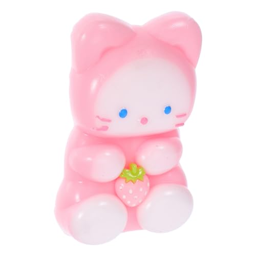 UKCOCO Kawaii Erdbeer Katzen Squishy Rückprallendes Stressabbau Tier Squeeze Toy Für Partygeschenk Jungen Mädchen Kompaktes Reisetaugliches Kuschelspielzeug von UKCOCO