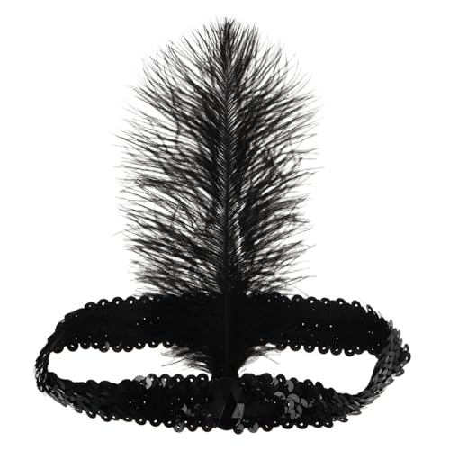 UKCOCO Kopfbedeckung Stirnband Teeparty Hüte Für Mädchen Feder Stirnband Hat Fascinator Hut Rot Fascinator Outfit Für Frauen Haar Fascinators Für Frauen Karneval Kopfschmuck Schwarz von UKCOCO