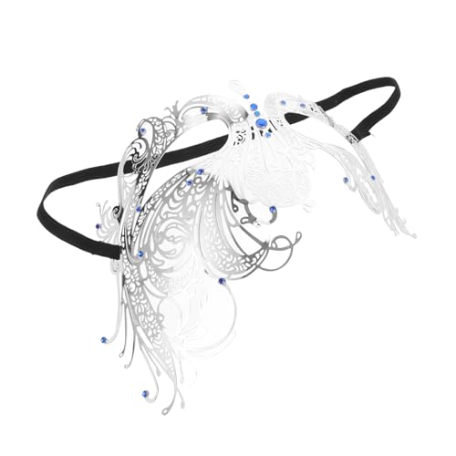 UKCOCO Maskerade Maske für Damen Partymaske mit Strassstein für Karneval Halloween Formelle Bälle Mottopartys mit Blauen Akzenten von UKCOCO