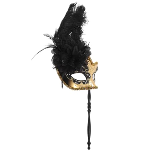 UKCOCO Maskerade Maske mit Federn Stock für Karneval Abschlussball Kostümpartys Fotorequisite für Halloween Rollenspiele UKCOCO Maskerade Maske mit Federn Stock für Karneval Abschlussball Kostümpartys Fotorequisite für Halloween Rollenspiele von UKCOCO