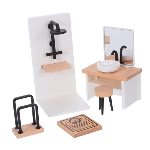 UKCOCO Maßstab mit Waschbecken Hocker Handtuchhaltern und Duschraum Realistisches Badezimmermöbel für DIY Dekoration UKCOCO Maßstab mit Waschbecken Hocker Handtuchhaltern und Duschraum Realistisches Badezimmermöbel für DIY Dekoration von UKCOCO