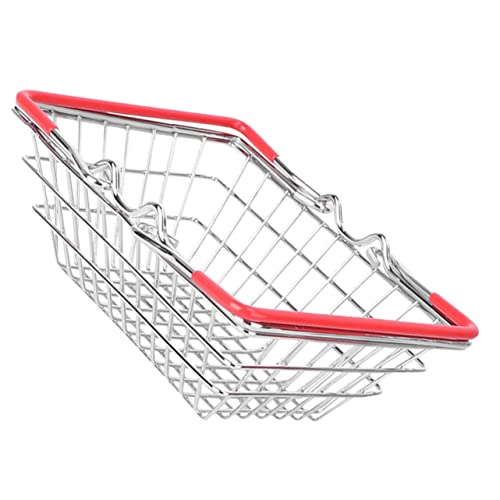 UKCOCO Mini Einkaufskorb für Handlicher Metalldrahtkorb mit Griffen für Rollenspiele und Fotografie für Aufbewahrung und Dekoration UKCOCO Mini Einkaufskorb für Handlicher Metalldrahtkorb mit Griffen für Rollenspiele und Fotografie für Aufbewahrung und Dekoration von UKCOCO