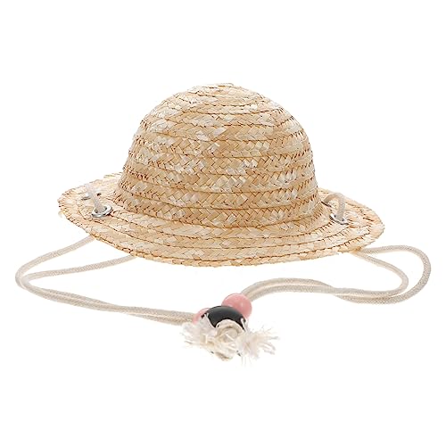 UKCOCO Mini Strohhut Handgewebt Leicht Langlebig Sonnenschutz Puppen Haustier Deko Accessoire für Fotoaktivitäten von UKCOCO