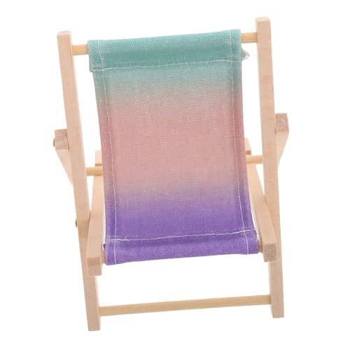 UKCOCO Miniatur-Ornamente liegestuhl handyhalterung Dollhouse Dekorationen lustiger handyhalter Miniaturgeschenke zum Basteln Miniatur -Dinge Mini-Strandkorb Puppenstubenstühle hölzern von UKCOCO