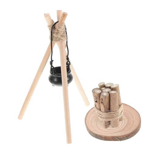 UKCOCO Miniatur Puppenhaus Zubehör Feuerholz Modell Detailgetreues Holzstapel Design Vielseitig für Puppenhaus Micro Landschaft und Themenparty Dekoration Camping Szenerie Ergänzung von UKCOCO