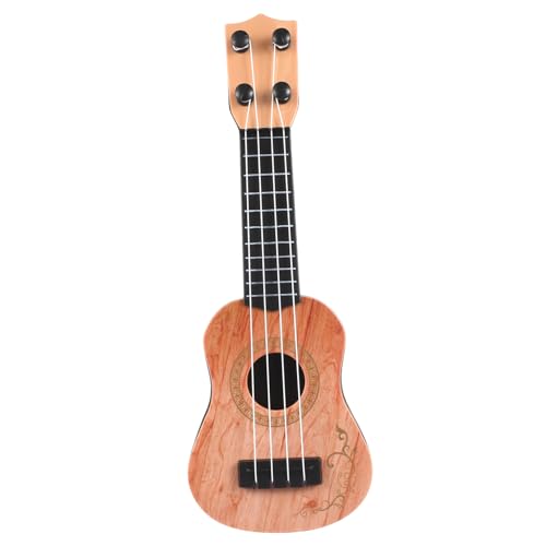 UKCOCO Miniatur Ukulele aus Kunststoff Realistische Saiten Lehrreiches Musikinstrument für Rhythmusfördernd Gelb von UKCOCO