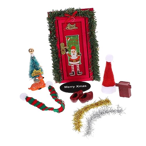 UKCOCO Miniatur Weihnachts Dekorationsset für Puppenhaus DIY Tür Accessoires Verarbeitung Vielseitige Kombinationen Einfache Montage für Puppenhaus Szenen und Bastelprojekte von UKCOCO