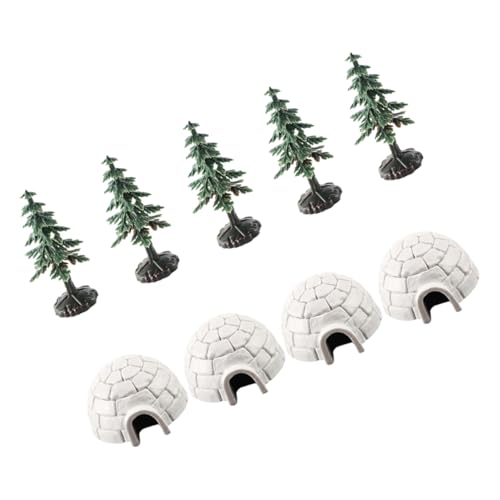 UKCOCO Miniatur und Weihnachtsbaum Figuren Detailreiche Deko Robuste Kunststoff Modelle Geeignet für Lernspielzeug Party und Kuchenaufleger Arktische Mikro Modelle von UKCOCO