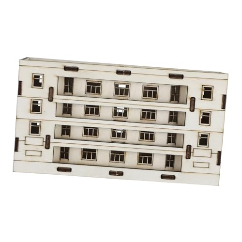 UKCOCO Miniaturhaus Puppenhausbauzubehör kleines DIY Mini-Modellbausatz Architekturmodellbausätze Szenenmodell Hausmodell Mini- -Bausatz DIY Mini House Holz Beige von UKCOCO
