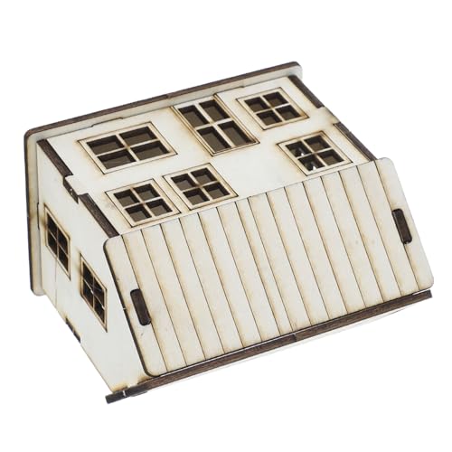 UKCOCO Miniaturhaus bastelset basteln Modell Montagehaus 3D-Holzpuzzle Weihnachten Holzhaus -Modellbausatz Holzhaus-Puzzle Weihnachtsdorf-Statue Montagehaus-Puzzle Holzkabine Beige von UKCOCO