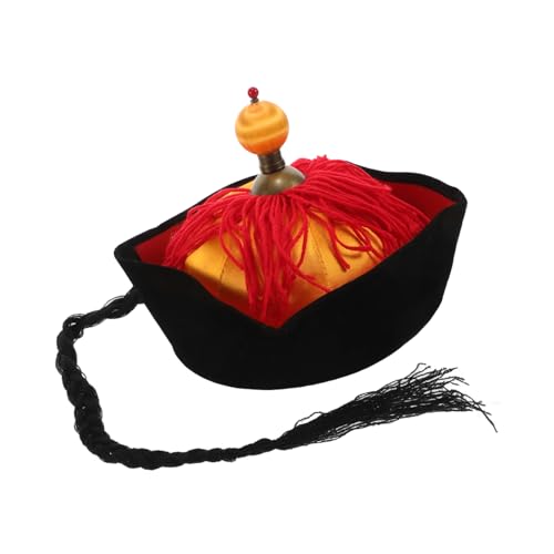 UKCOCO Offizieller Hut Cosplay Robin königlich Party Halloween alter chinesischer Hut chinesische leistungsrequisiten Asiatischer Kaiserhut alter chinesischer Kaiserhut gefühlt Schwarz von UKCOCO
