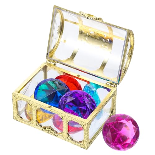 UKCOCO Piraten Schatztruhe Spielset mit Bunten Tauchtalern Langlebige Unterwasser Diamanten für Geburtstags Sichere Pool Spielzeuge Vielseitige Zufällige Farbe von UKCOCO