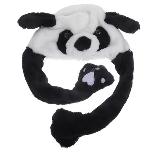 UKCOCO Plüsch Panda Mütze mit Beweglichen Ohren Leichtes Strapazierfähiges Material Vielseitiger für Jugendliche und Erwachsene für Halloween Karneval und Familienfeiern von UKCOCO