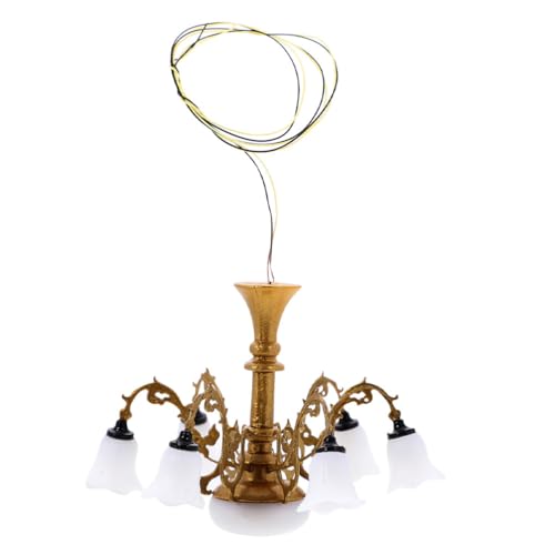 UKCOCO Puppenhaus-Miniaturlampe: Miniatur-Kronleuchter Im Maßstab 1:87 Puppenhaus-Möbelzubehör Puppenhaus-Deckenlampe Für Puppenhaus-Dekoration von UKCOCO