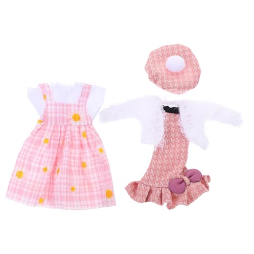 UKCOCO Puppenkleid für Mädchen Wiederverwendbarer Puppenrock und Flauschiger Mantel Zartes Puppenkostüm für Teiliges Puppen Outfit Dekorative Puppenkleidung von UKCOCO