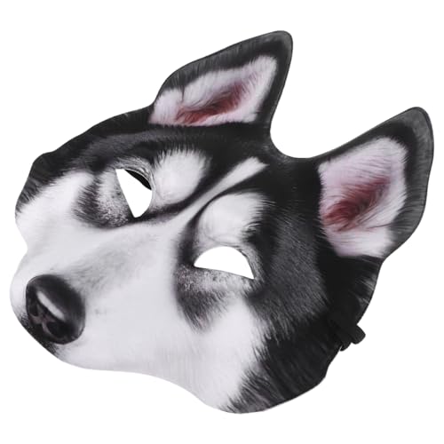 UKCOCO Realistische Hundemaske Husky Vollkopf Halloween Party Cosplay Maske mit Verstellbarem Band für Karneval und Kostümfest von UKCOCO