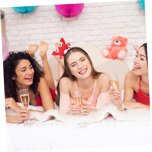 UKCOCO Rotes Haarband mit Niedlichem Krabben Weiches Stirnband für Partydekoration Bequemes Festliches Accessoire für Mädchen Geburtstag und Festveranstaltungen von UKCOCO